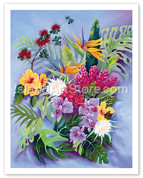 Hawaiian Island Floral - Poster by Warren Rapozo