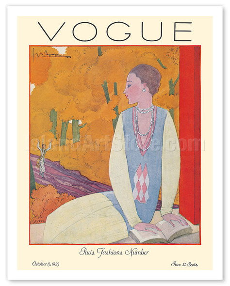 Fashion Magazine - October 1925 - Paris Fashions - Poster by Georges Lepape