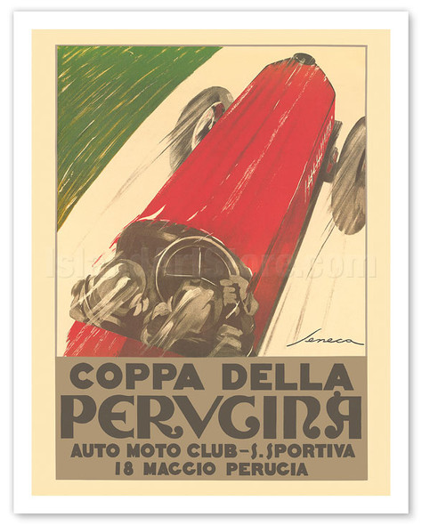 Coppa Della Perugina - Italian Motor Race - Perugia, Italy - c. 1924 - Poster by Federico Seneca