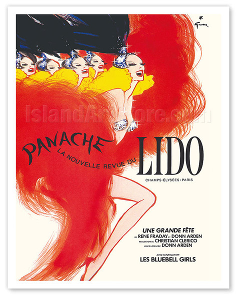Panache - Lido of Paris - Les Bluebell Girls - c. 1980's - Poster by René Gruau