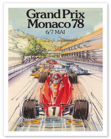 Grand Prix Monaco 1978 - Formula One F1 - Poster by Alain Giampaoli