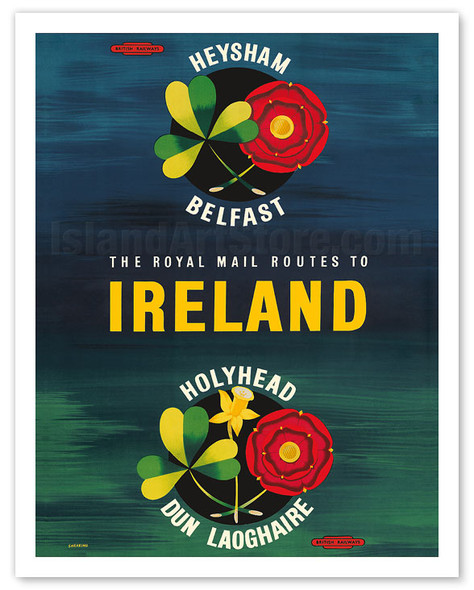 Ireland - Royal Mail Routes - British Railways - c. 1957 - Poster by Shearing
