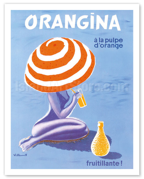Orangina - Orange Sparkling Soda! - c. 1964 - Poster by Bernard Villemot