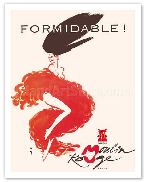 Formidable - Moulin Rouge Cabaret - Paris, France - Poster by René Gruau