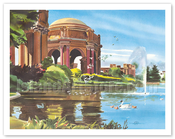 Palace of Fine Arts, San Francisco - United Air Lines - c. 1960's - Poster by Tom Hoyne