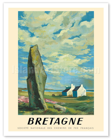 Brittany (Bretagne) - Northwest France - French National Railways (SNCF) - c. 1947 - Poster by Abel