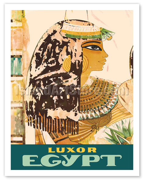 Luxor, Egypt - Egyptian Queen - c. 1963 - Vintage Travel Poster