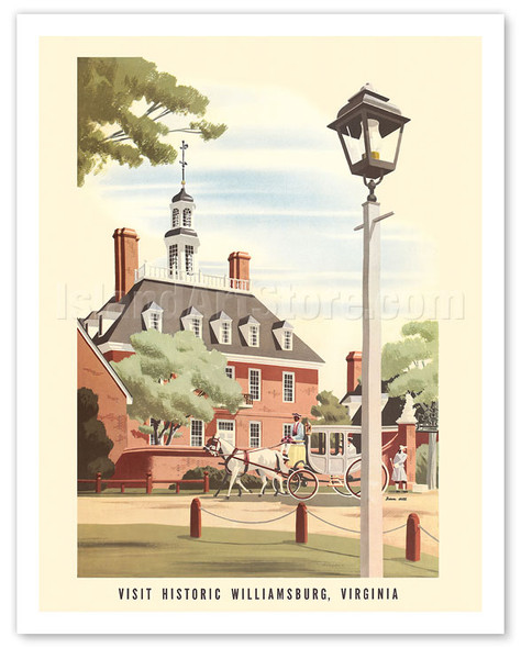 Williamsburg, Virginia - Governor's Palace - Chesapeake & Ohio Railways - c. 1940's - Poster by Abel