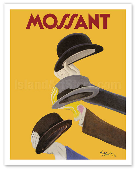 Mossant - Classic French Hats - c. 1938 - Poster by Leonetto Cappiello
