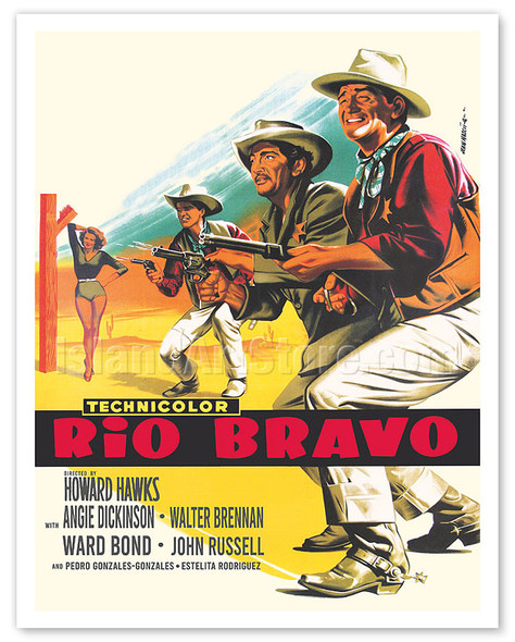 Rio Bravo - Directed by Howard Hawks - c. 1959 - Vintage Film Movie Poster