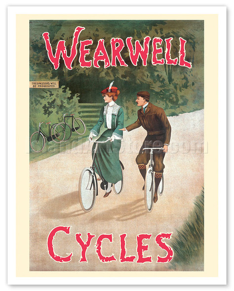 Wearwell Cycles - c. 1900's - Vintage Bicycle Poster