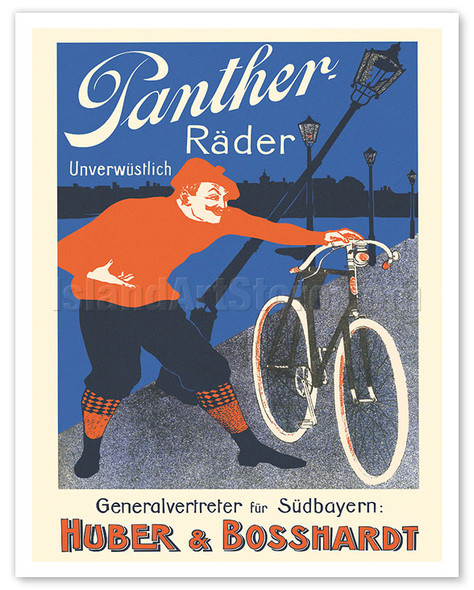 Panther Räder - The Indestructible Bicycle - c. 1924 - Vintage German Advertising Poster
