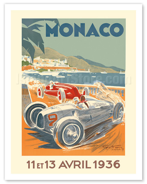 1936 Monaco Grand Prix F1 - Poster by Géo Ham (Georges Hamel)