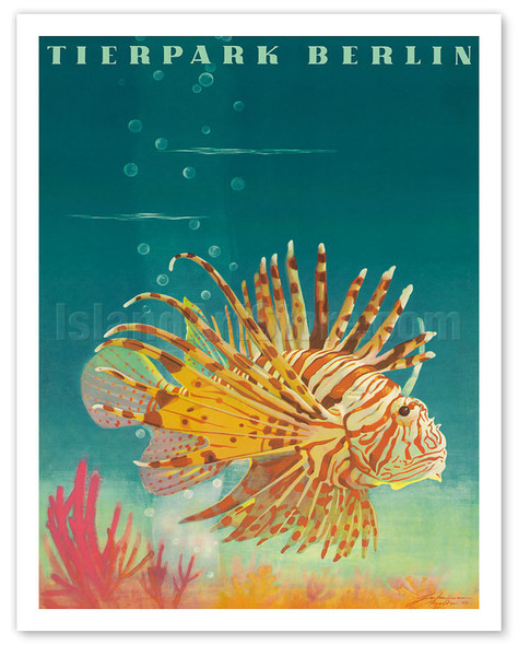 Tierpark Berlin, Germany - Lionfish - Zoo and Aquarium - c. 1964 - Poster by Horst Naumann