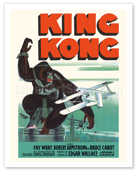 King Kong - with Fay Wray and Robert Armstrong - c. 1933 - Vintage Movie Poster