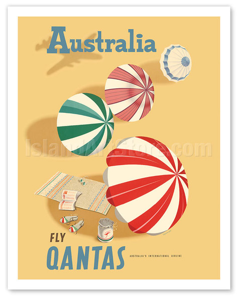 Australia - Fly Qantas - Australia’s International Airline - c. 1950 - Poster by Frank Nanninga