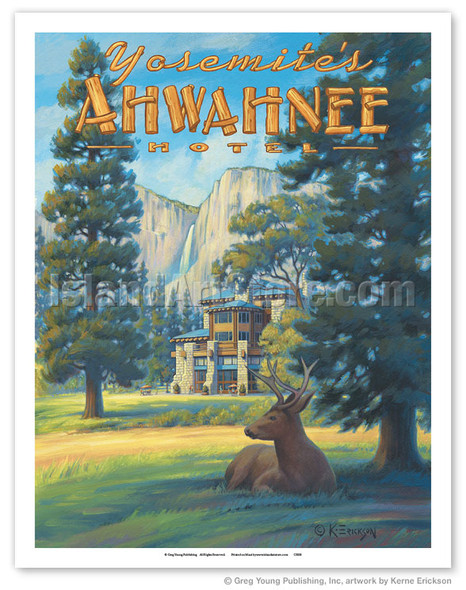 Ahwahnee Hotel - Yosemite National Park - Poster by Kerne Erickson