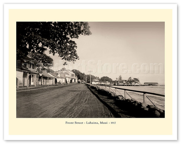Front Street Lahaina, Maui 1917 - Vintage Photography