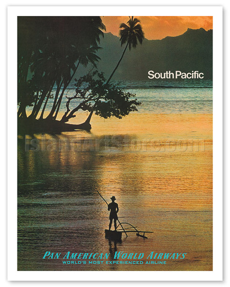 South Pacific - Pan American World Airways - c. 1971 - Poster by Ivan Chermayeff