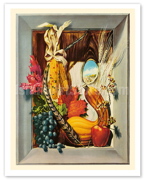 Autumn Bounty - Picture Frame of Winter Vegetables - c. 1953 - Poster by William Beecher