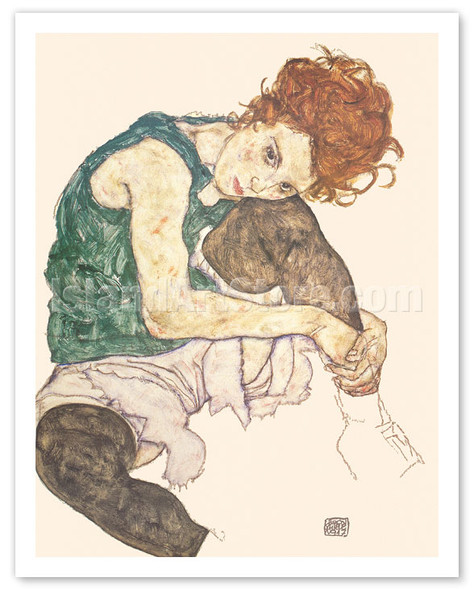 Sitting Woman (Femme Assise) - c. 1917 - Poster by Egon Schiele