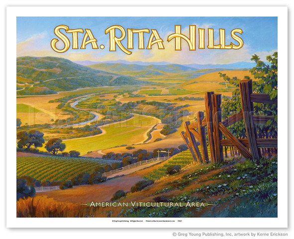 Sta. (Santa) Rita Hills Wineries - Poster by Kerne Erickson