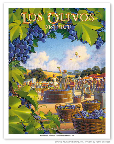Los Olivos District - Santa Ynez Valley - Poster by Kerne Erickson