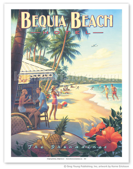 Bequia Beach Hotel - Saint Vincent and the Grenadines - Friendship Beach - Poster by Kerne Erickson