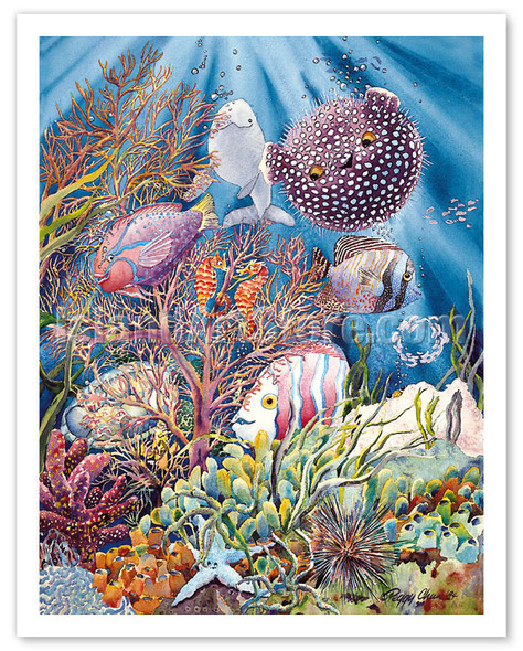 Coral Reef - Hawaiian Fish (I'a) - Poster by Peggy Chun