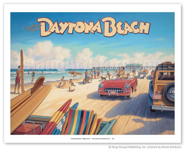 Greetings from Daytona Beach, Florida - Spring Break - Poster by Kerne Erickson