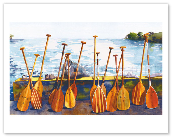 Hoe Wa'a - Hawaiian Canoe Paddles - Poster by Peggy Chun