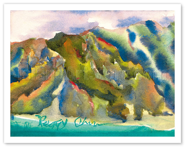 Koolau Blues - Oahu, Hawaii - Koolau Mountain Range - Poster by Peggy Chun