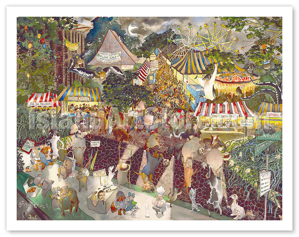 Punahou Carnival - Hawaiian Animals at the Punahou School Carnival! - Poster by Peggy Chun