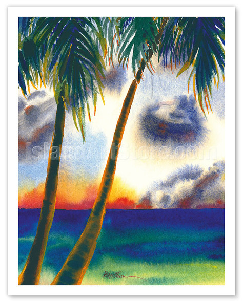 There's Music In The Air - Hawaiian Musical Sunset View - Poster by Peggy Chun