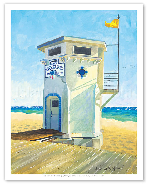 Laguna Beach Lifeguard Tower - Main Beach - California - Poster by Robin Wethe Altman