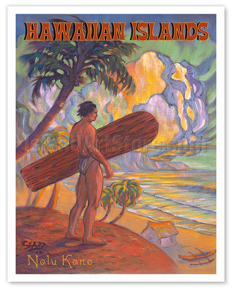 Hawaiian Islands - Nalu Kane - Poster by Rick Sharp