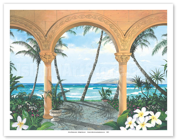 Wailea Walkway - Hawaiian Paradise Estate Ocean View - Poster by Scott Westmoreland