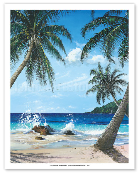 Isle Be Waiting - Hawaiian Paradise Ocean View - Poster by Scott Westmoreland