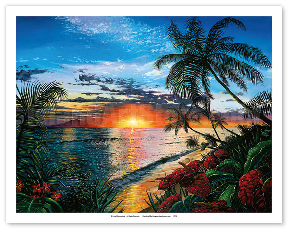 Sunset Serenade - Hawaiian Paradise Ocean View - Poster by Scott Westmoreland