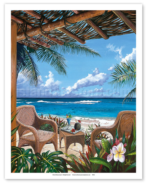 Paradise Porch - Hawaiian Ocean View - Poster by Scott Westmoreland