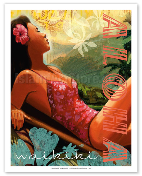 Aloha Waikiki - Poster by Wade Koniakowsky
