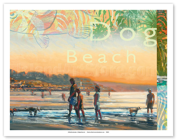 Dog Beach - San Diego, California - Poster by Wade Koniakowsky