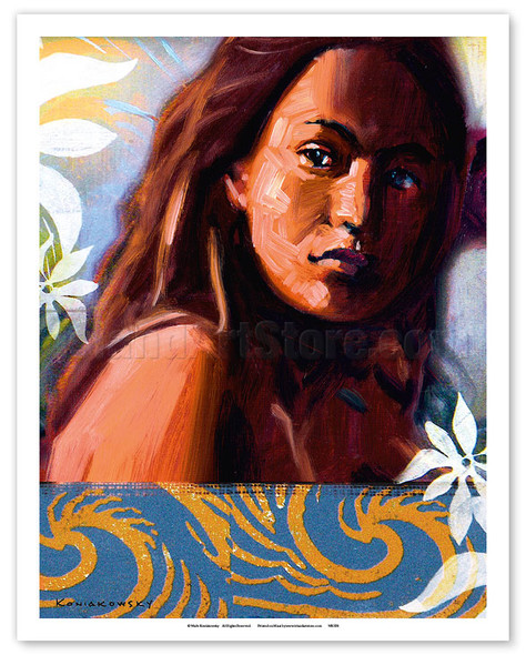Hawaiian Girl in Shadow - Poster by Wade Koniakowsky