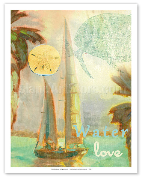 Water Love - Sailboat - Sailing - Poster by Wade Koniakowsky