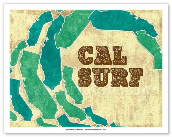 California (Cal) Surf - Poster by Wade Koniakowsky