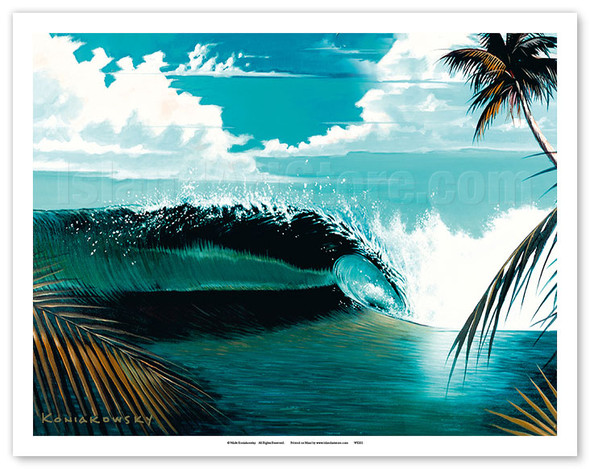 Tropical Tube - Breaking Wave - Surf - Poster by Wade Koniakowsky