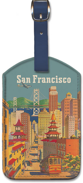 San Francisco City by Joseph Fehér - Leatherette Luggage Tag