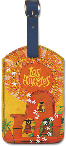 Fly to Los Angeles, Sun by David Klein - Leatherette Luggage Tag
