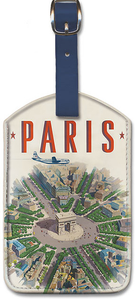 Pan American: Paris by Clipper Arch of Triumph - Vintage Airline Travel - Leatherette Luggage Tag