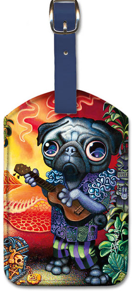 Tiki Dog by Brad Parker - Leatherette Luggage Tag
